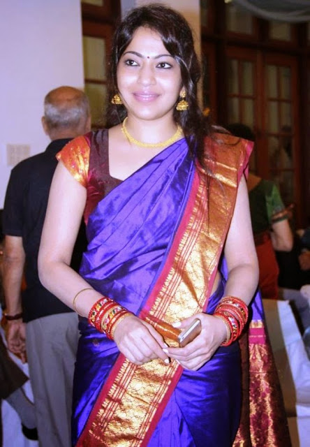 Actress Ramya Latest Photos In Traditional Blue Saree 3
